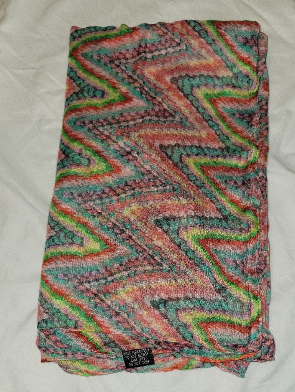 Multi-Color Woven Women's Infinity Scarf - Pink & Green Pattern